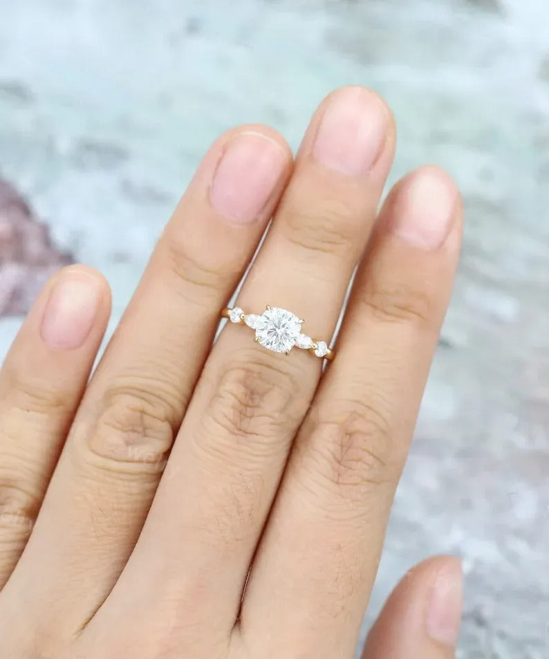 1.20 Ct Lab Grown Cushion Diamond 14k Yellow Gold Ring E-F Color VVS1 VS1 VS1 IGI Certified Jewelry