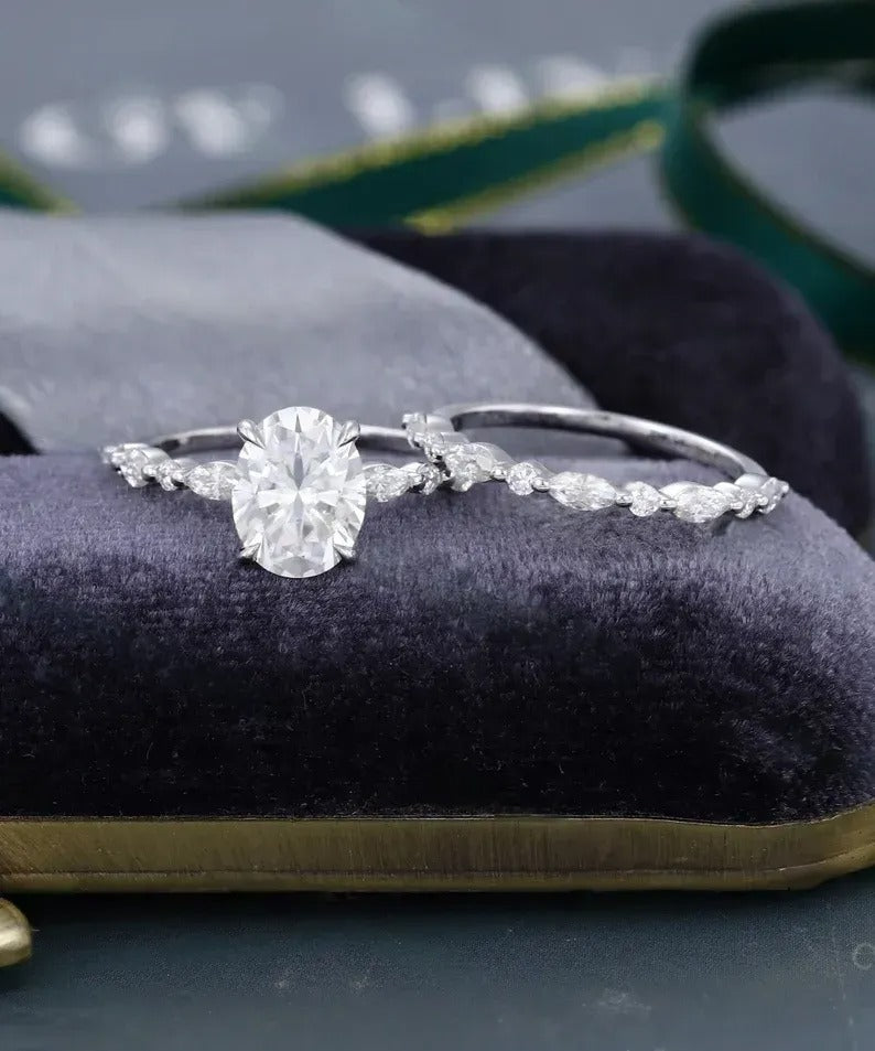 2.67 Ct Lab Grown Oval Diamond 14k Rose Gold E-F Color VVS1 VS1 IGI Certified Ring With Band