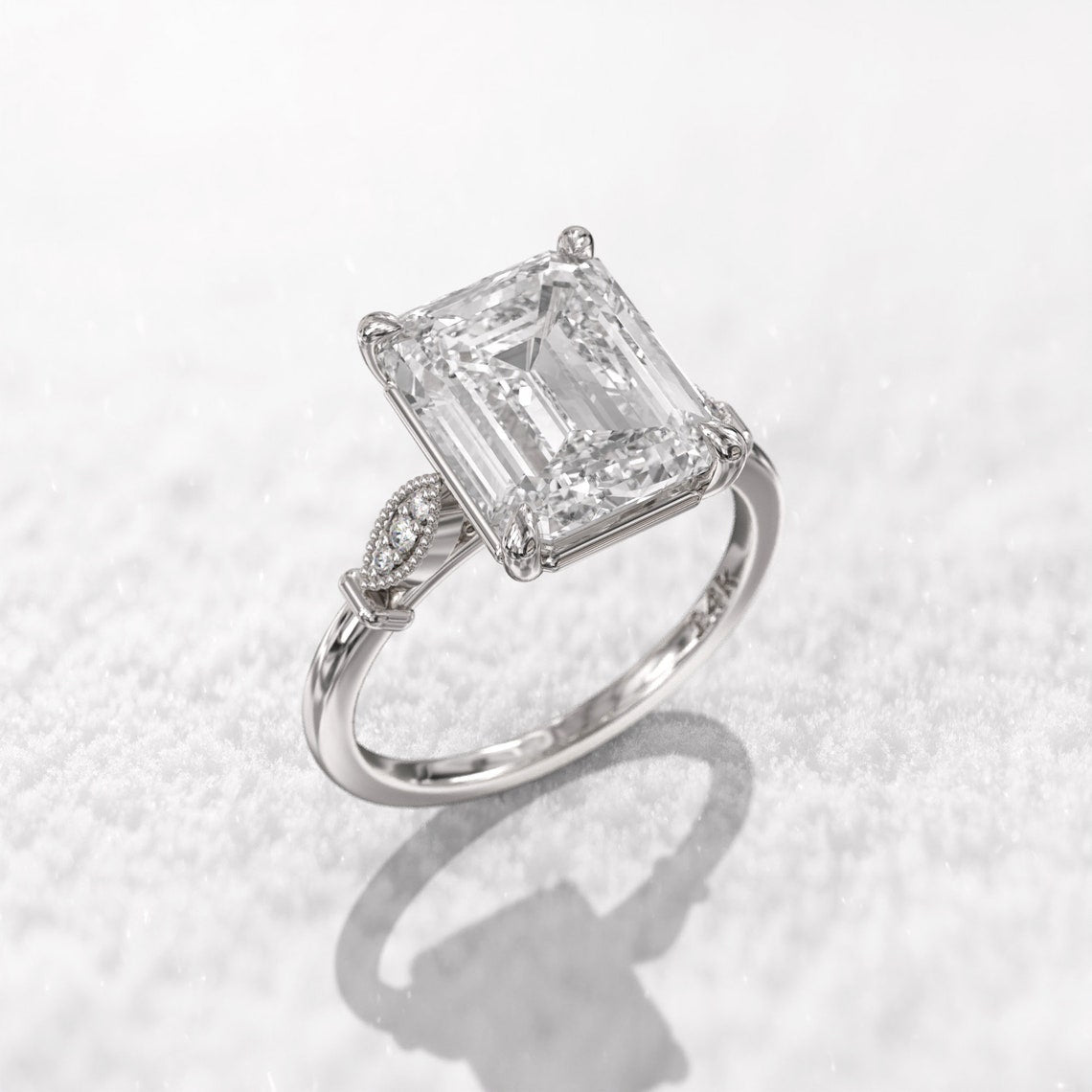 3.00 Ct Lab Grown Emerald Diamond Ring 14k Yellow Gold Ring E-F Color VVS1 VS1 IGI Certified Jewelry