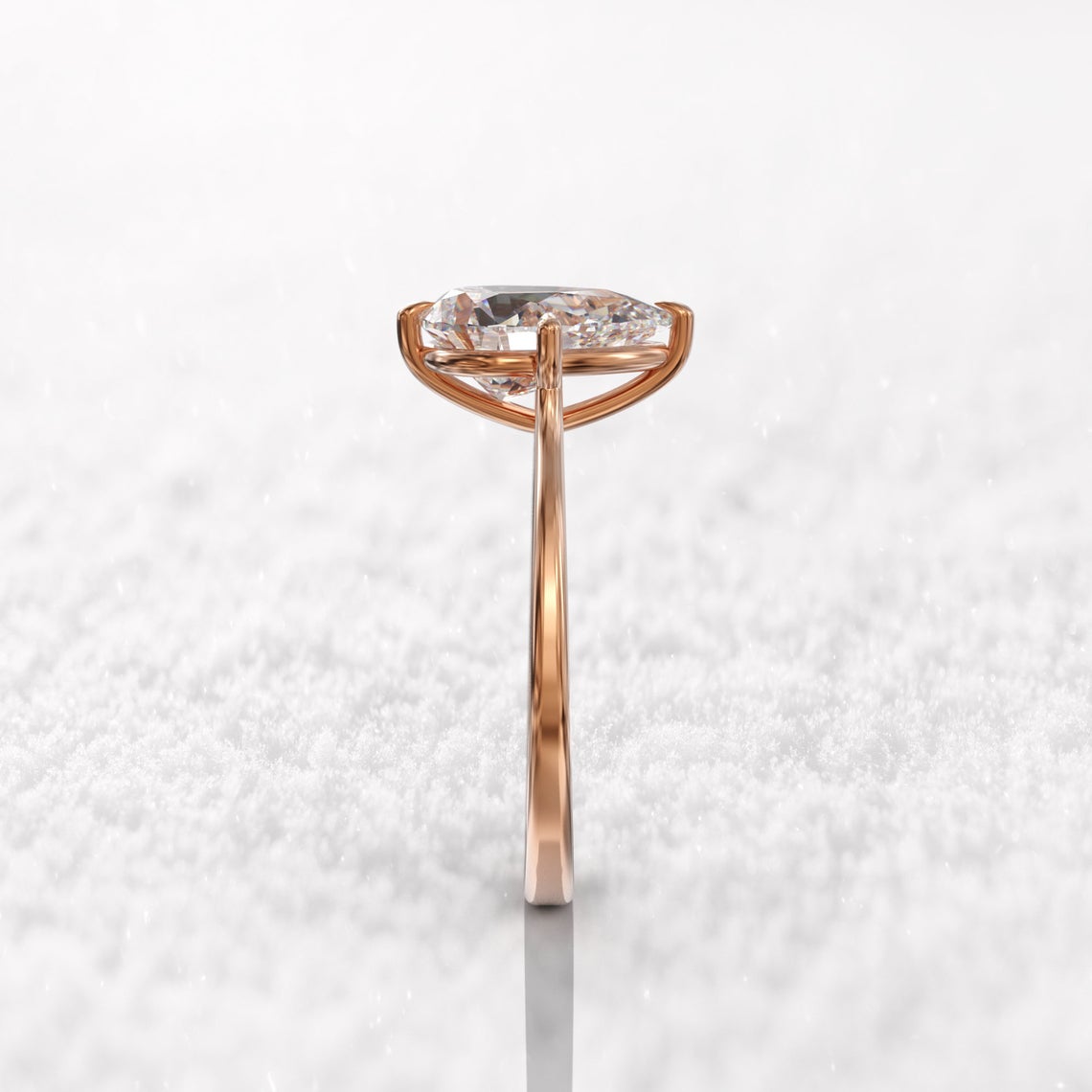 2.00 Ct Lab Grown Pear Diamond Ring 14k Rose Gold Ring E-F Color VVS1 VS1 IGI Certified Jewelry