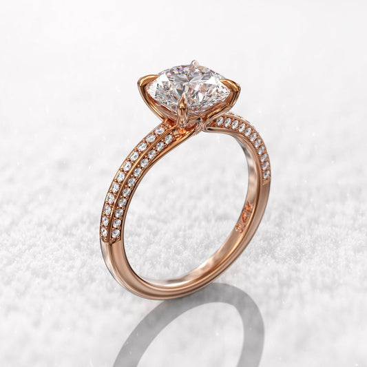 2.50 Ct Lab Grown Diamond Ring 14k,10K Rose Gold Ring E-F Color VVS1 VS1 IGI Certified