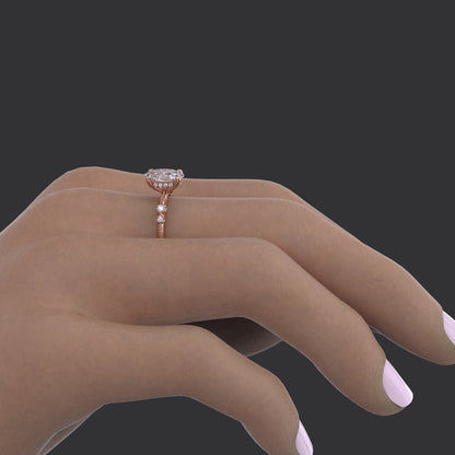 3.00 Ct Lab Grown Oval Diamond Ring 14k Rose Gold Ring E-F Color VVS1 VS1 IGI Certified Ring