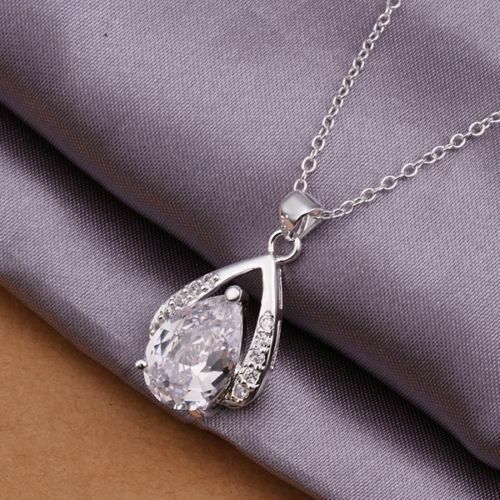 1.50 Ct Lab Grown Pear Diamond Pendant 14k White Gold E-F Color VVS1-VS1 IGI Certified Jewelry