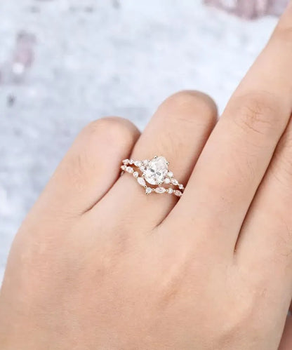 1.68 Ct Lab Grown Pear Diamond 14k Rose Gold E-F Color VVS1 VS1 IGI Certified Ring With Bend
