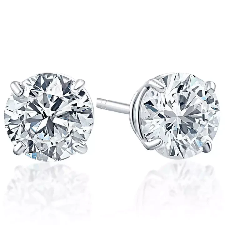 2.50 Ct Lab Grown Round Diamond Earrings 14k White Gold E-F Color VVS1-VS1 IGI Certified Jewelry