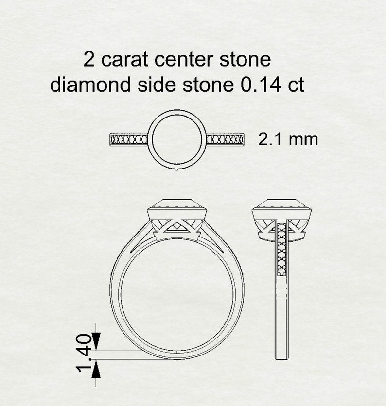 2.14 Ct Lab Grown Round Diamond Ring 14k Rose Gold E-F Color VVS1 VS1 IGI Certified