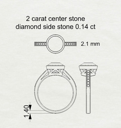 2.14 Ct Lab Grown Round Diamond Ring 14k Rose Gold E-F Color VVS1 VS1 IGI Certified