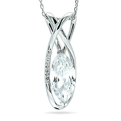 1.50 Ct Lab Grown Marquise Diamond Pendant 14k White Gold E-F Color VVS1-VS1 IGI Certified Jewelry