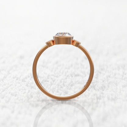 0.55 Ct Lab Grown Round Diamond Ring 14k Rose Gold E-F Color VVS1 VS1 IGI Certified Jewelry