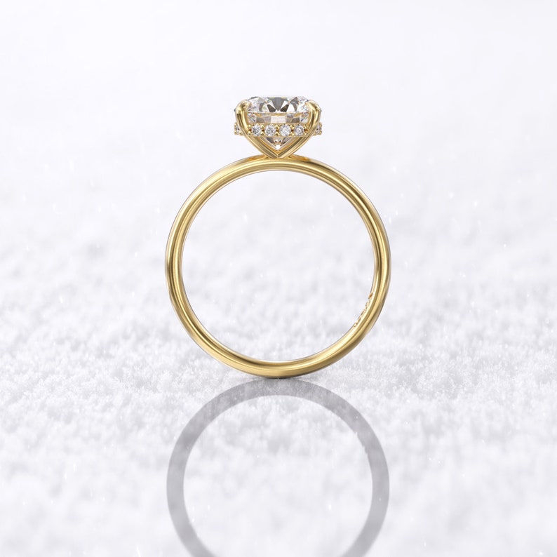 2.00 Ct Lab Grown Round Diamond Ring 14k Yellow Gold E-F Color VVS1 IGI Certified Wedding Ring