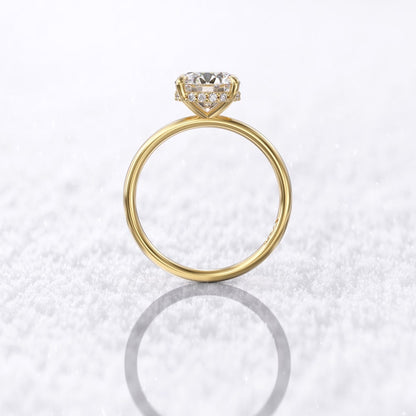 2.00 Ct Lab Grown Round Diamond Ring 14k Yellow Gold E-F Color VVS1 IGI Certified Wedding Ring