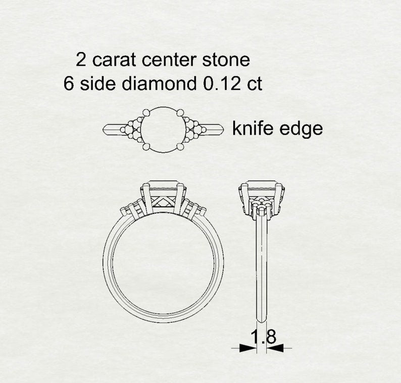 2.12 Ct Lab Grown Round Diamond Ring 14k Yellow Gold E-F Color VVS1 VS1 IGI Certified Ring