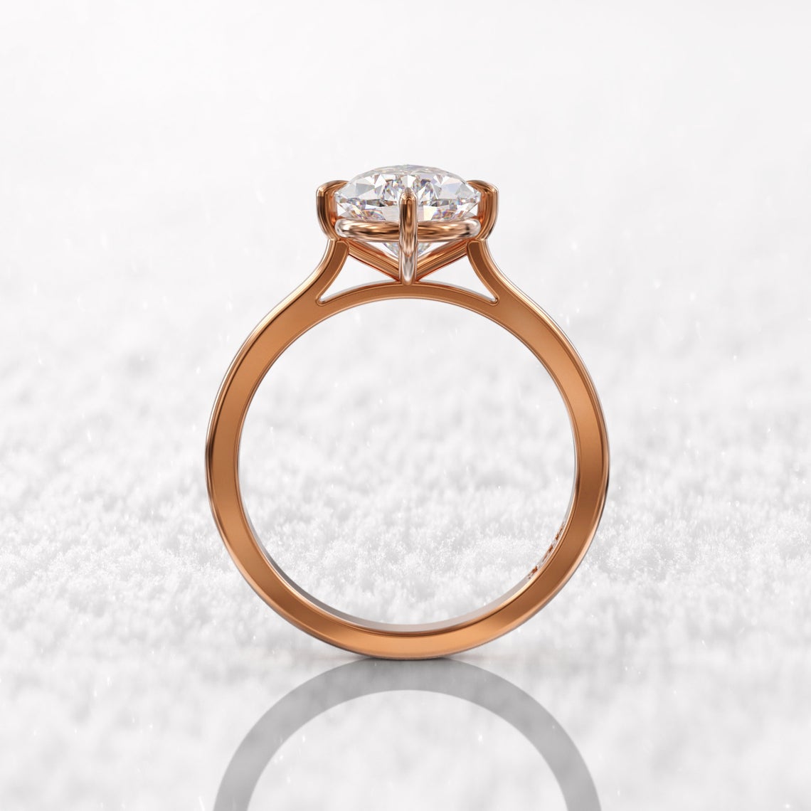 2.00 Ct Lab Grown Pear Diamond Ring 14k Rose Gold Ring E-F Color VVS1 VS1 IGI Certified Jewelry