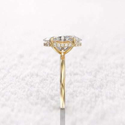 3.00 Ct Lab Grown Oval Diamond Ring 14k Yellow Gold E-F Color VVS1 VS1 IGI Certified Beautiful Ring