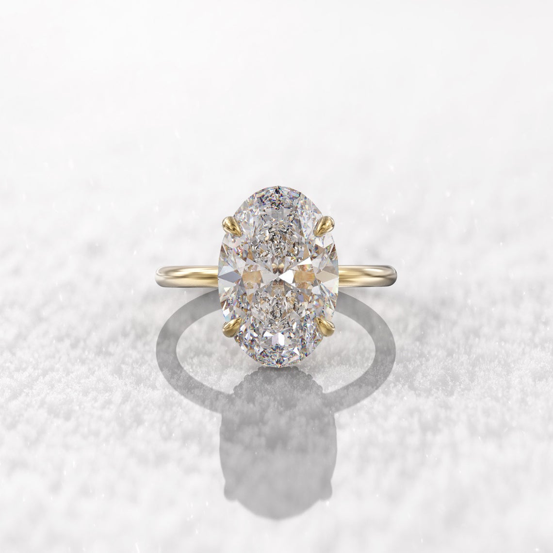 3.00 Ct Lab Grown Oval Diamond Ring 14k Yellow Gold E-F Color VVS1 VS1 IGI Certified Beautiful Ring