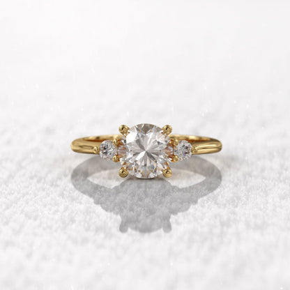 2.00 Ct Lab Grown Round Diamond Ring 14k Yellow Gold E-F Color VVS1 VS1 IGI Certified Jewelry