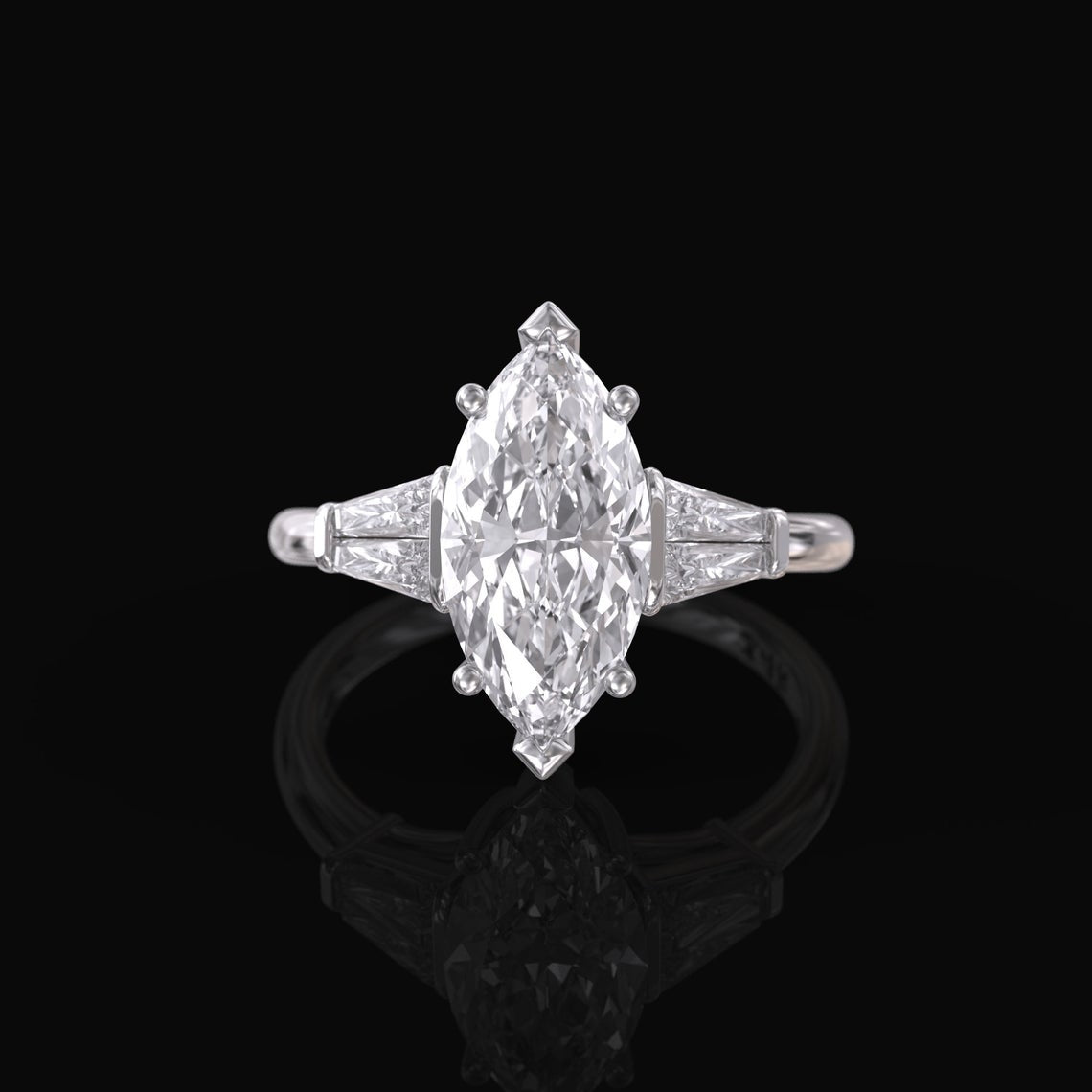 2.40 Ct Lab Grown Marquise Diamond Ring 14k White Gold Ring E-F Color VVS1 VS1 IGI Certified Jewelry