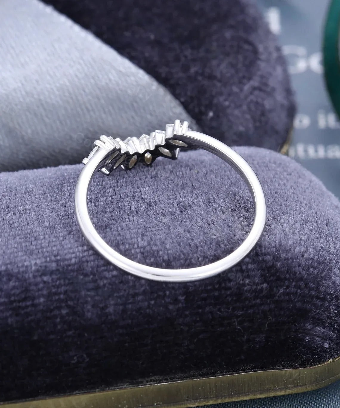 0.45 Ct Lab Grown Marquise Diamond 14k White Gold E-F Color VVS1 VS1 IGI Certified Single Band