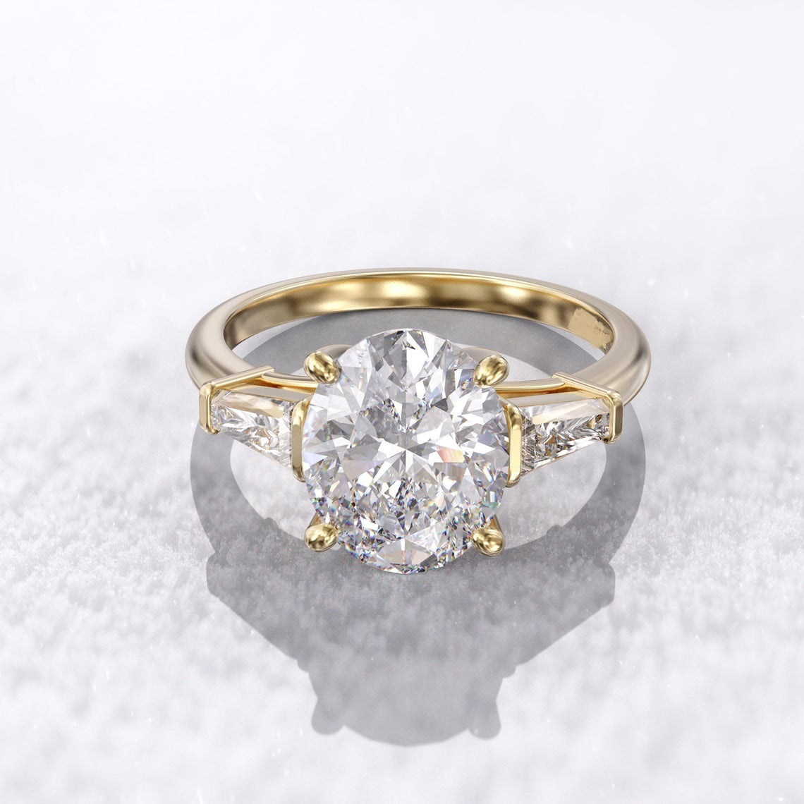 2.50 Ct Lab Grown Oval Diamond Ring 14k Yellow Gold E-F Color VVS1 VS1 IGI Certified Beautiful Ring