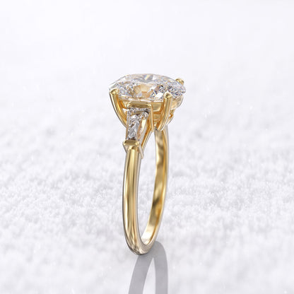 2.50 Ct Lab Grown Oval Diamond Ring 14k Yellow Gold E-F Color VVS1 VS1 IGI Certified Beautiful Ring