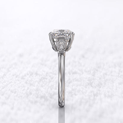 2.50 Ct Lab Grown Cushion Diamond 14k White Gold Ring E-F Color VVS1 VS1 VS1 IGI Certified Jewelry