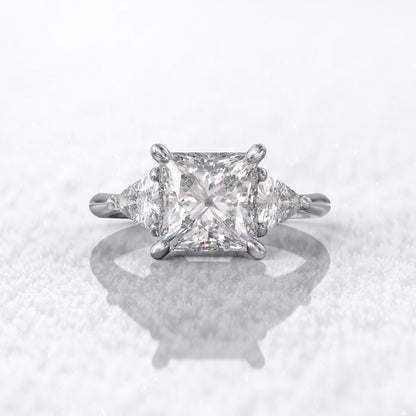 3.50 Ct Lab Grown Princess Diamond 14k White Gold Ring E-F Color VVS1 VS1 IGI Certified Jewelry