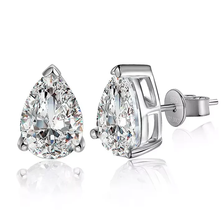 2.50 Ct Lab Grown Pear Diamond Earrings 14k White Gold E-F Color VVS1-VS1 IGI Certified Jewelry