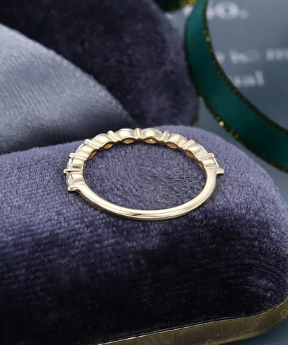 0.40 Ct Lab Grown Marquise Diamond 14k White Gold E-F Color VVS1 VS1 IGI Certified Lovely Single Band