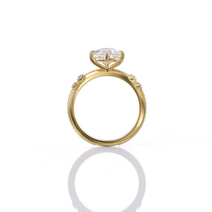 2.50 Ct Lab Grown Pear Diamond Ring 14k Yellow Gold Wedding Ring E-F Color VVS1 VS1 IGI Certified