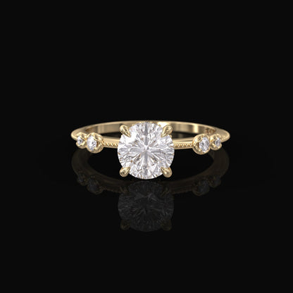 2.00 Ct Lab Grown Round Diamond Engagement Ring 14k Yellow Gold E-F Color VVS1 VS1 IGI Certified