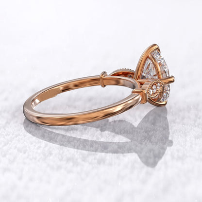 2.50 Ct Lab Grown Oval Diamond 14k Rose Gold E-F Color VVS1 VS1 IGI Certified Beautiful Ring