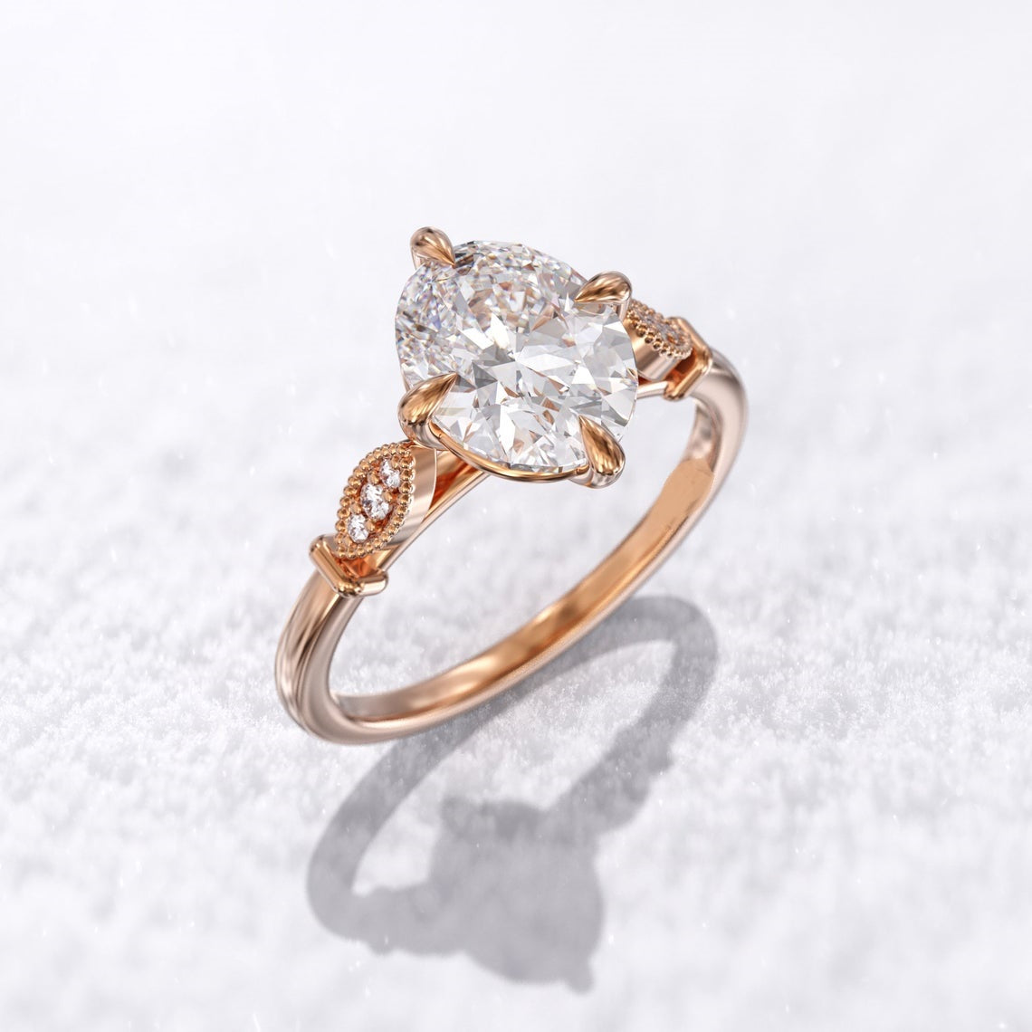 2.50 Ct Lab Grown Oval Diamond 14k Yellow Gold E-F Color VVS1 VS1 IGI Certified Beautiful Ring