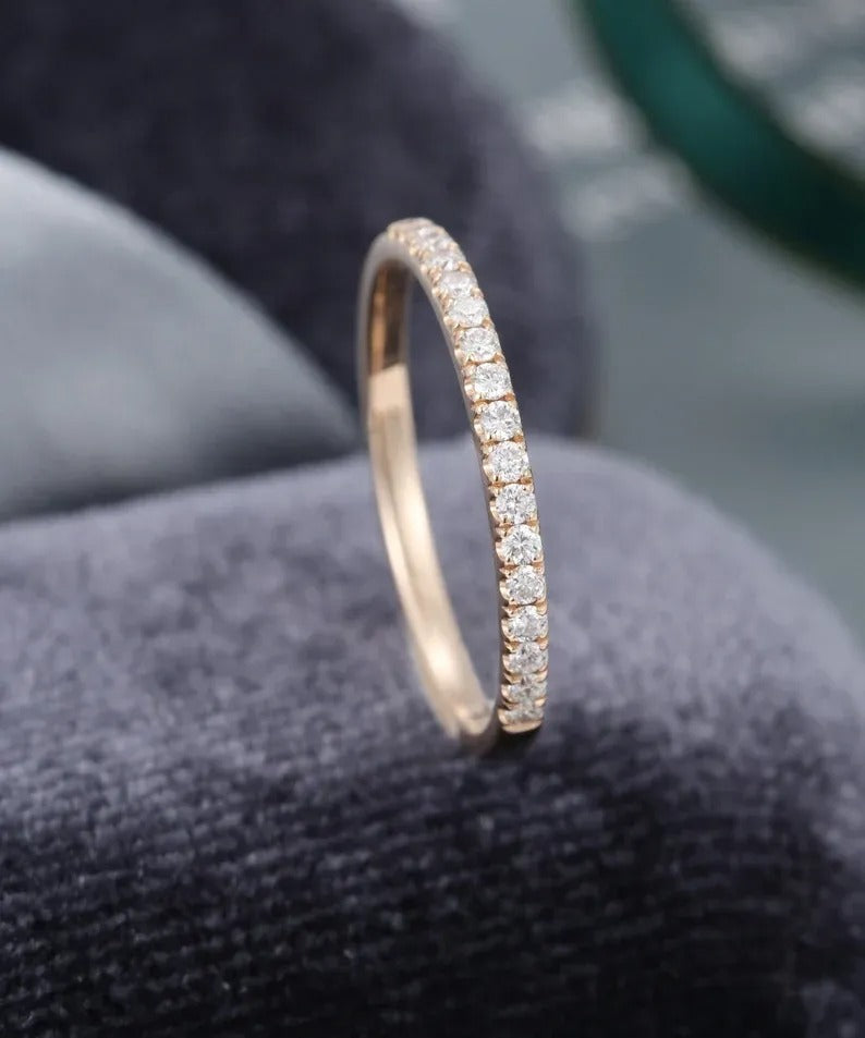 0.20 Ct Lab Grown Round Diamond 14k Rose Gold E-F Color VVS1 VS1 IGI Certified Single Band