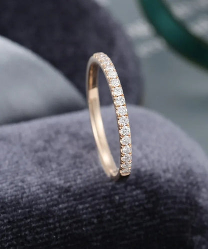 0.20 Ct Lab Grown Round Diamond 14k Rose Gold E-F Color VVS1 VS1 IGI Certified Single Band