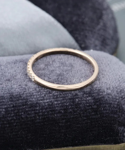 0.20 Ct Lab Grown Round Diamond 14k Rose Gold E-F Color VVS1 VS1 IGI Certified Single Band