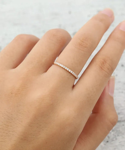 0.20 Ct Lab Grown Round Diamond 14k Rose Gold E-F Color VVS1 VS1 IGI Certified Single Band