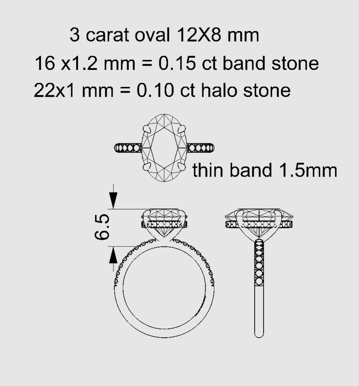 3.25 Ct Lab Grown Oval Diamond Ring 14k Gold Ring E-F Color VVS1 VS1 IGI Certified