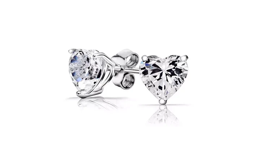 2.50 Ct Lab Grown Heart Diamond Earrings 14k White Gold E-F Color VVS1-VS1 IGI Certified Jewelry